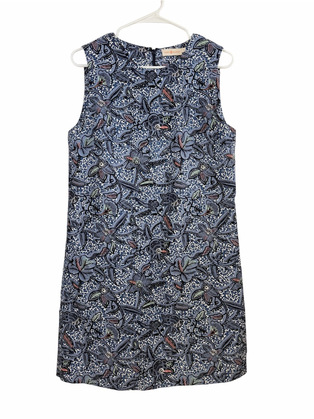 Tory Burch Navy Floral Sleeveless Shift Dress - Picture 1 of 10